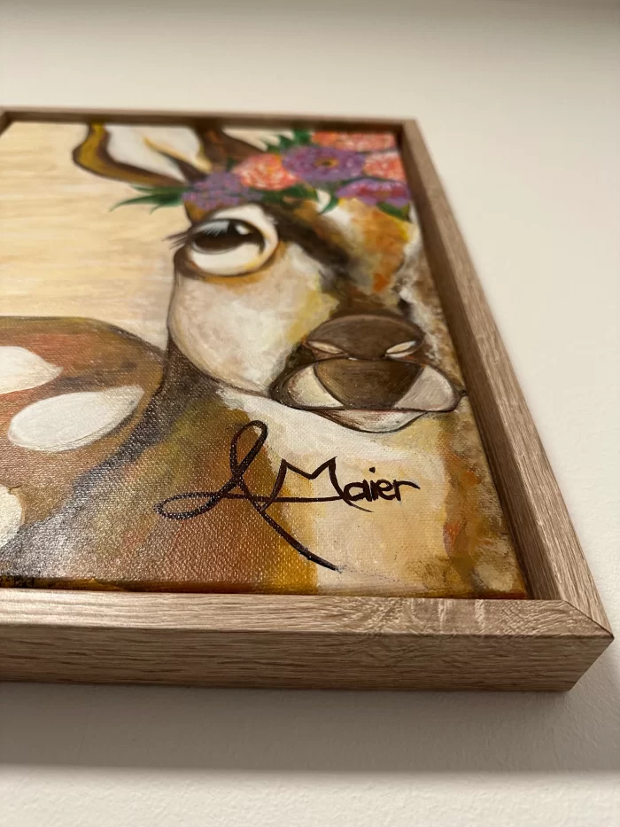 Boho Bambi mit Blumenkranz – Bild 3