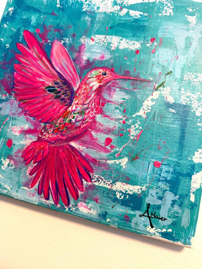 Colibri in türkiser Landschaft – Bild 3