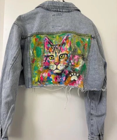 Kurz-Jeansjacke mit Mitzekatz