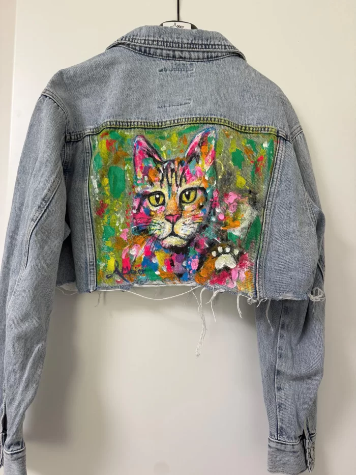 Kurz-Jeansjacke mit Mitzekatz