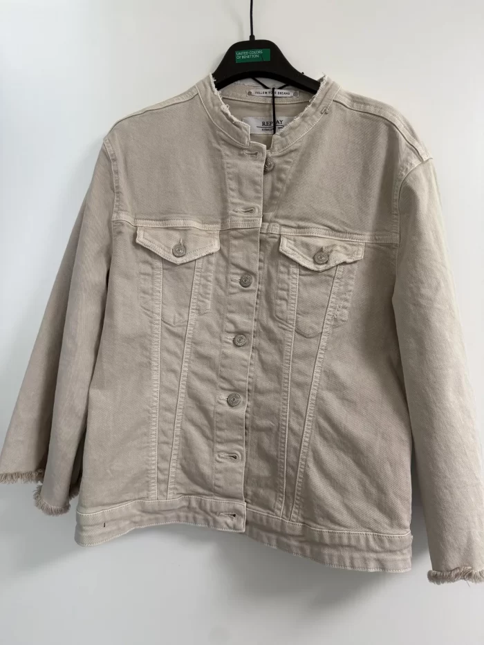 Baige Jeansjacke mit Pferde Portrait – Bild 3