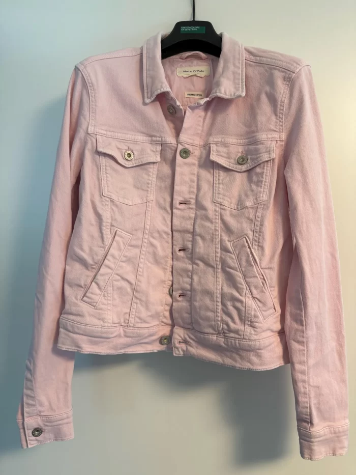 Rosa Jeansjacke mit bunten Hasen – Bild 4