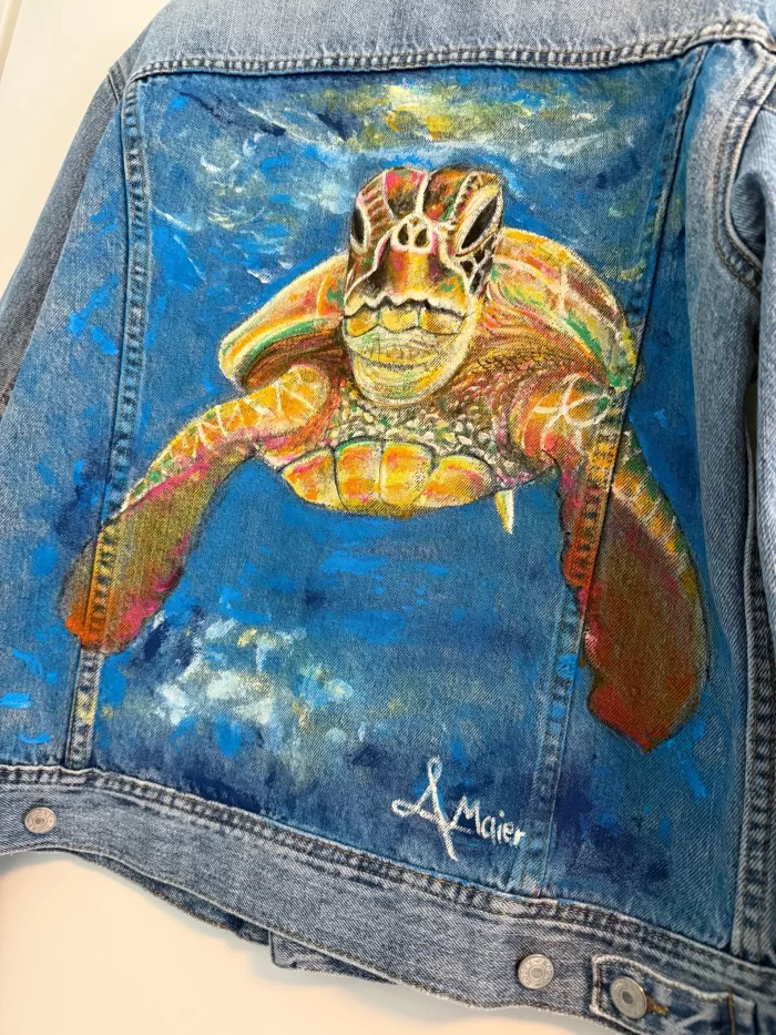 Denim Jeansjacke mit Schildkröte – Bild 4