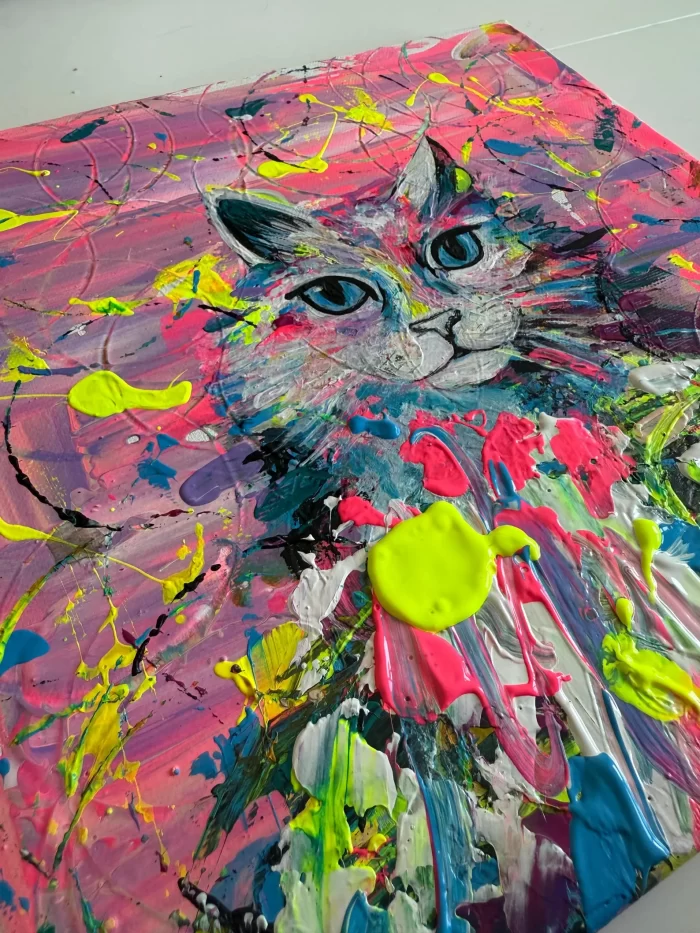 Farbenreiches Katzenportrait – Bild 6