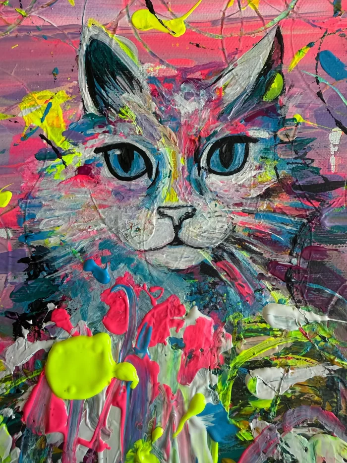 Farbenreiches Katzenportrait – Bild 7