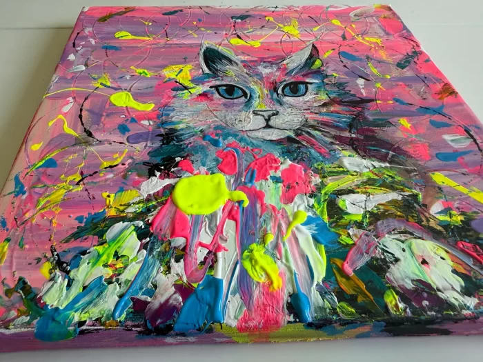 Farbenreiches Katzenportrait – Bild 3