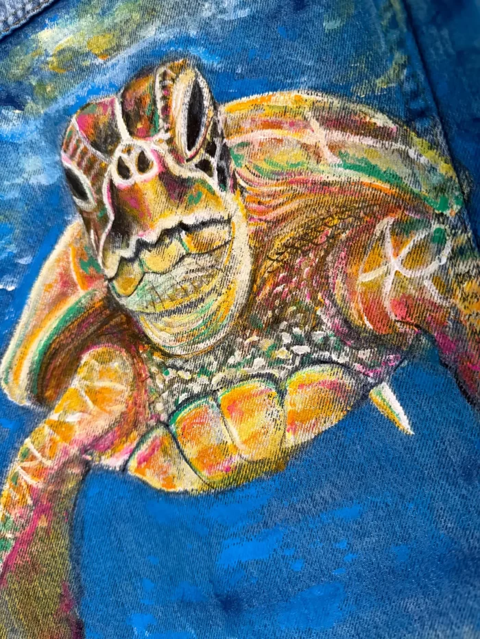 Denim Jeansjacke mit Schildkröte – Bild 3